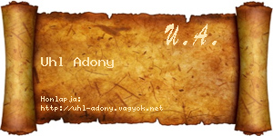 Uhl Adony névjegykártya
